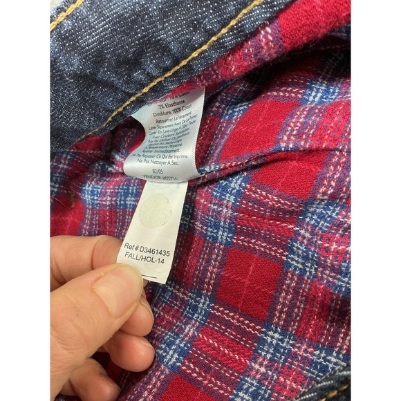 Eddie Bauer Flannel Lined Boyfriend Jeans Womens 6 Blue Dark Wash Mid Rise Denim - Picture 10 of 12